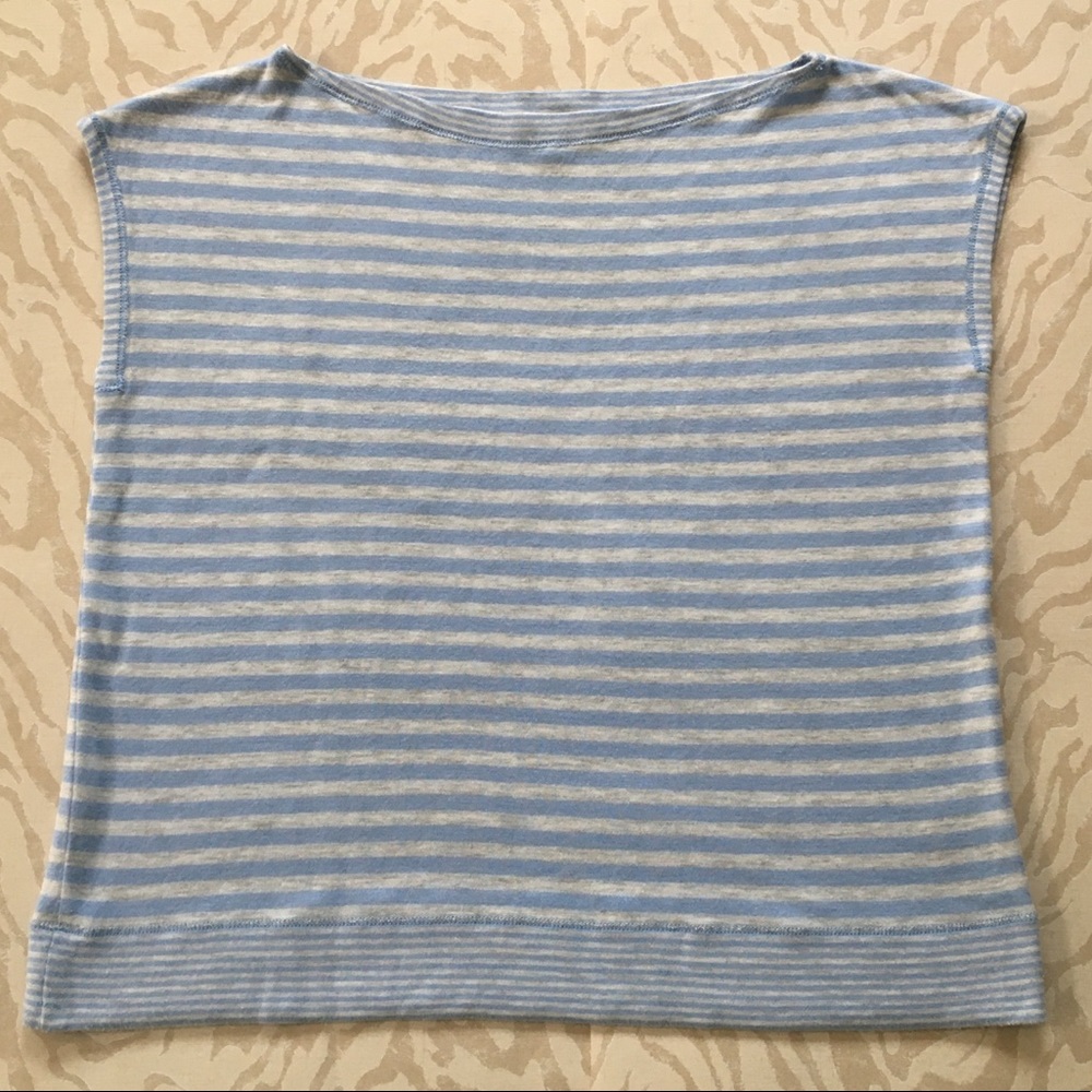 Lafayette 148 Light Blue Cap-Sleeve Sweater